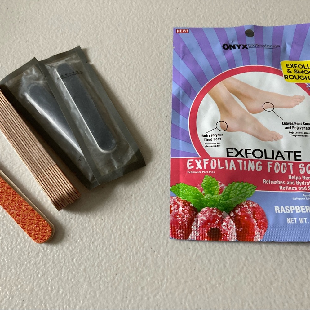 Lot Beauty Supplies Exfoliating Foot Scrub Nail Files Sticks New Never Used